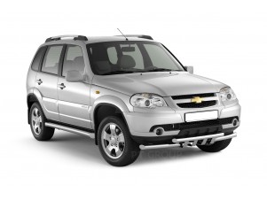 Защита порогов вогнутые d=76 мм (НПС) для Chevrolet Niva 2009-2020, Lada Niva 2020-2021 №LNV220302