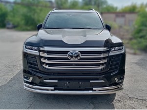 Защита переднего бампера d-76+43 двойная для Toyota Land Cruiser 300 70TH ANNIVERSARY 2021–н.в. LCN300_4.1