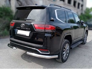 Защита заднего бампера "уголки" d-76 для Toyota Land Cruiser 300 70TH ANNIVERSARY 2021–н.в. LCN300_8.1