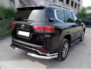 Защита заднего бампера "уголки" d-76+43 для Toyota Land Cruiser 300 70TH ANNIVERSARY 2021–н.в. LCN300_8.2