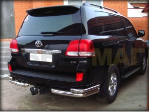Защита задняя уголки двойные 76-53 мм для Toyota Land Cruiser 200 № LCN2013 8