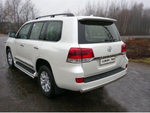 Защита заднего бампера овальная 75х42 мм для Toyota Land Cruiser 200 № TOYLC20015-17